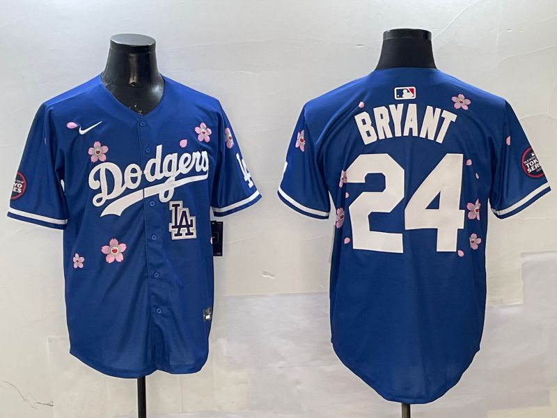 Men Los Angeles Dodgers #24 Bryant Blue Sakura Edition 2025 Nike MLB Jersey style 11
